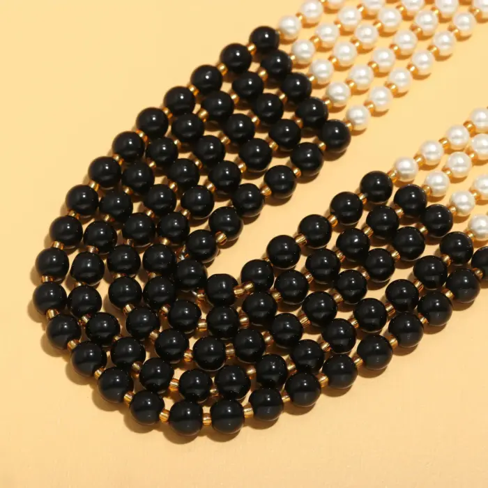 Rajasthni Black Beads Necklace Set For Women And Girls - Image 3