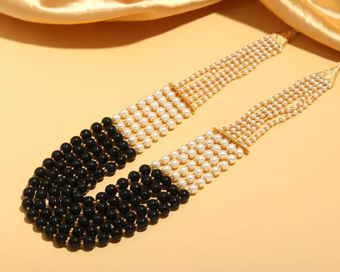 Rajasthni Black Beads Necklace Set For Women And Girls - Image 1