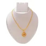 QKATIKA ROUND DESIGNER GOLD PLATED PENDANT WITH CHAIN - Image 4