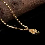 Ganesh Ji Pendant with Biscuit Chain – 18K Gold Plated Spiritual Necklace for Men & Women - Image 2