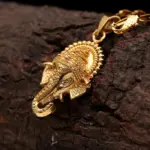 Ganesh Ji Pendant with Biscuit Chain – 18K Gold Plated Spiritual Necklace for Men & Women