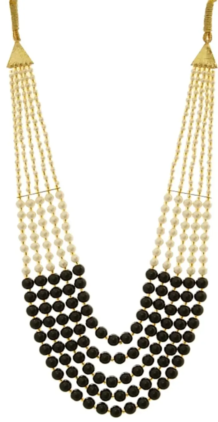 Rajasthni Black Beads Necklace Set For Women And Girls - Image 2